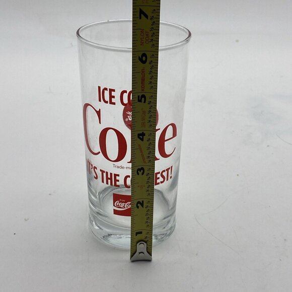 Vtg Ice Cold Coke It's The Coolest Glass with Red Lettering Coca-Cola Drink‎ 6” - Picture 5 of 8